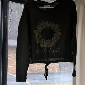 French Pastry Olive Green Sweatshirt with Gold Glitter Detail "Be The Light"